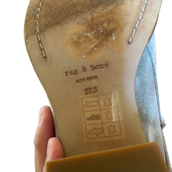 Rag & Bone Sz 37.5 Gray Wrap Around Harley Boots Booties - Picture 10 of 11